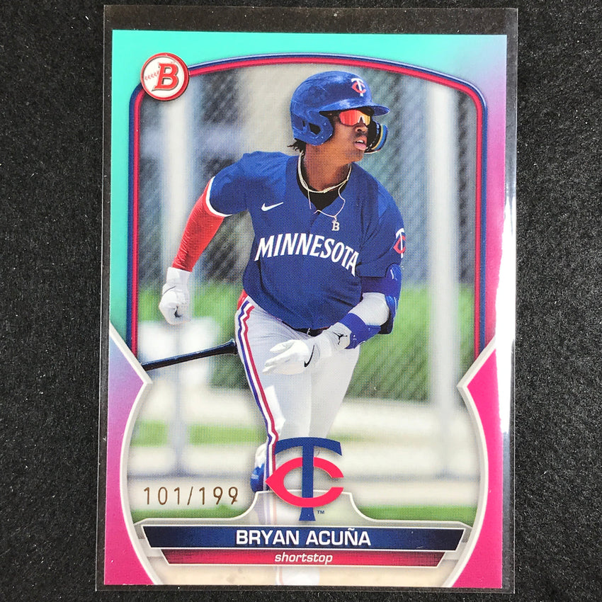 2023 Bowman Draft MLB BRYAN ACUNA Base Paper Aqua Pink Gradient 101/199