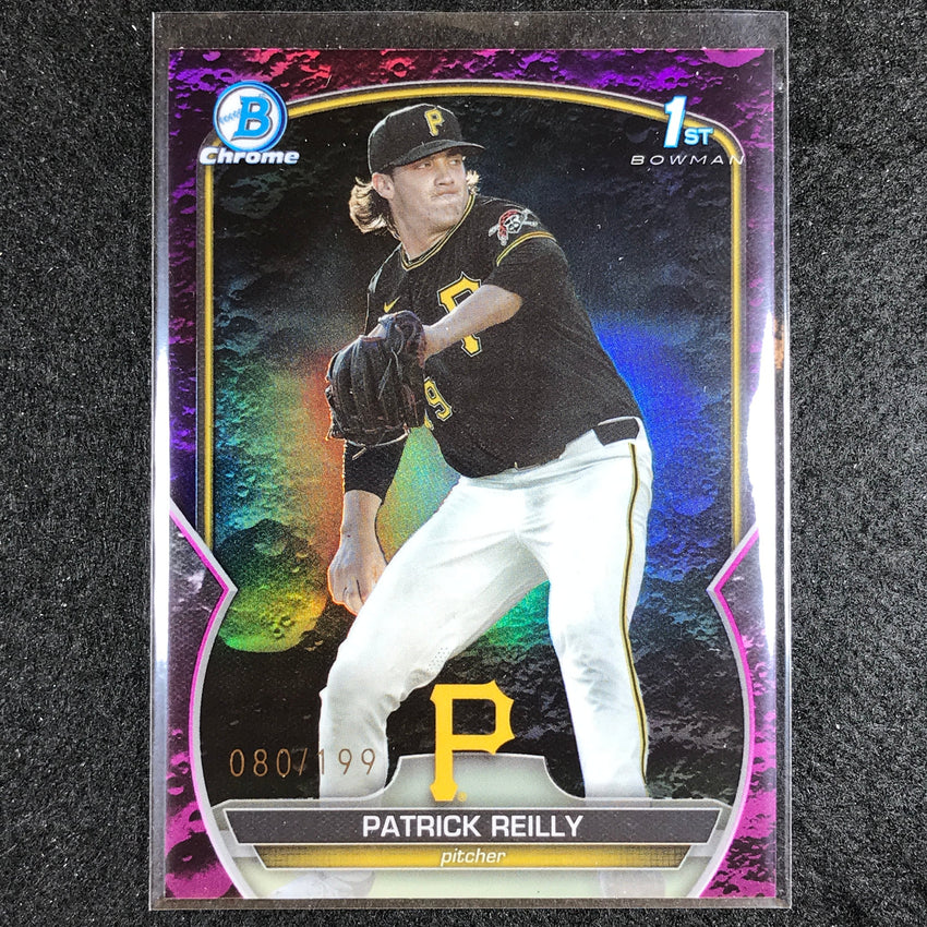 2023 Bowman Draft Mlb Patrick Reilly 1st Bowman Base Chrome Fuchsia Lunar 80/199