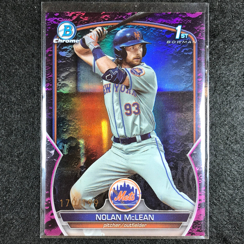 2023 Bowman Draft Mlb Nolan Mclean 1st Bowman Base Chrome Fuchsia Lunar 170/199