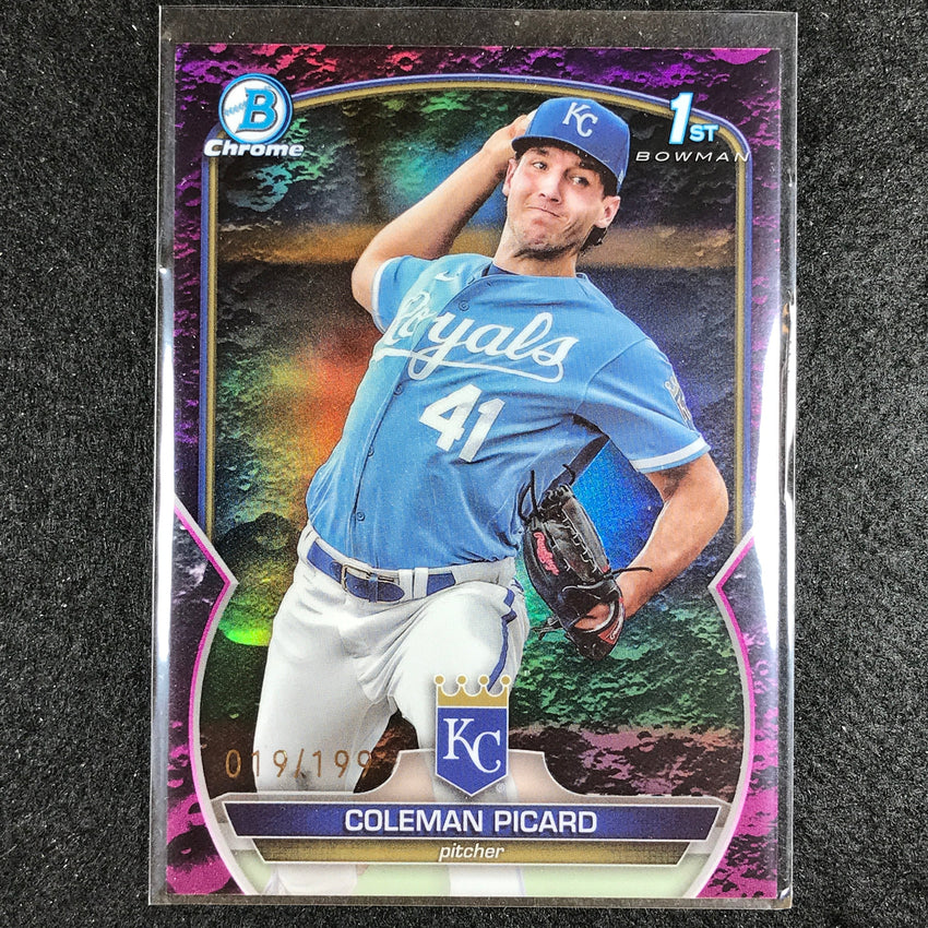 2023 Bowman Draft Mlb Coleman Picard 1st Bowman Base Chrome Fuchsia Lunar 19/199