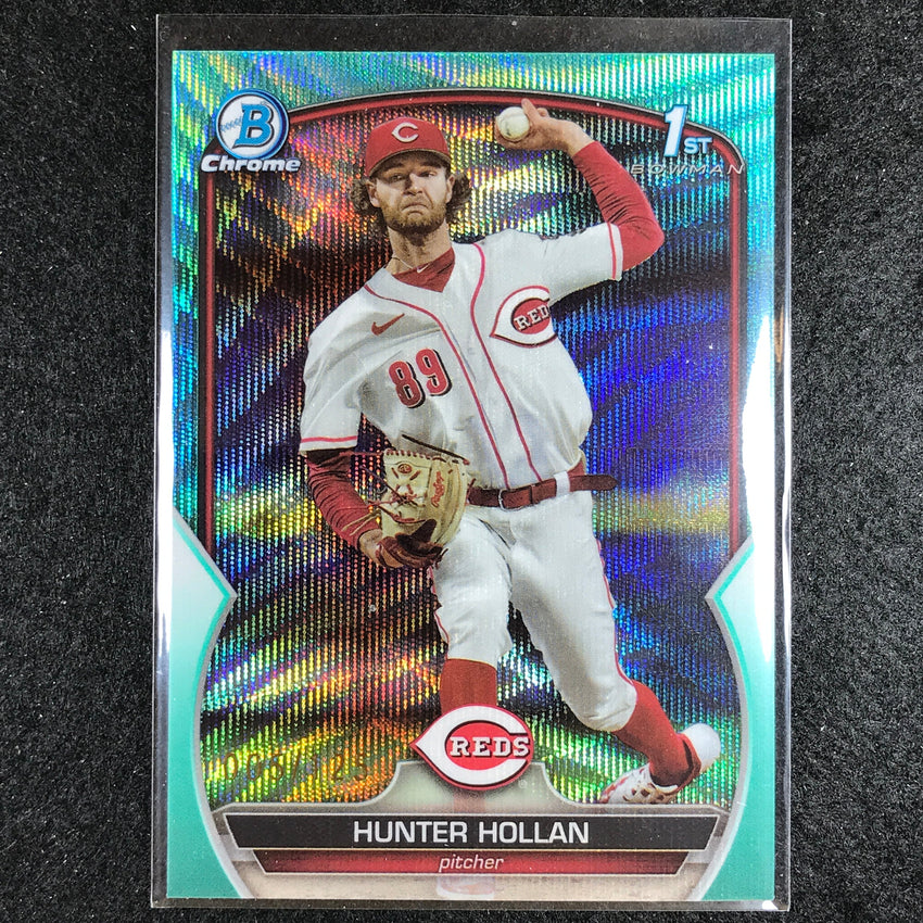 2023 Bowman Draft Mlb Hunter Hollan 1st Bowman Base Chrome Aqua Wave 5/125