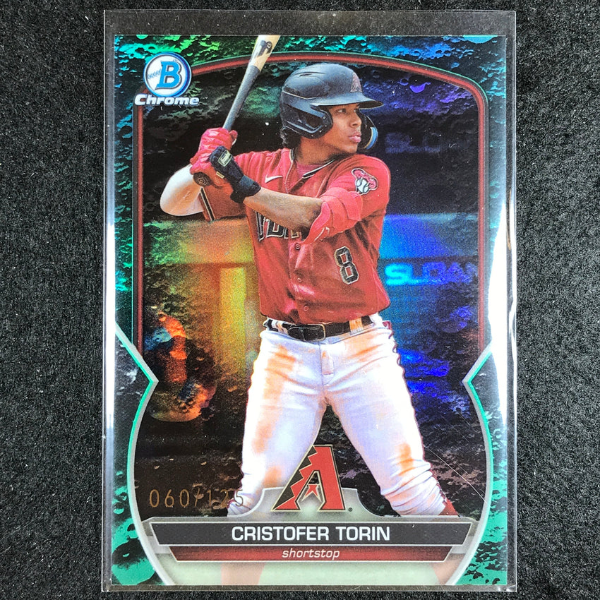 2023 Bowman Draft Mlb Cristofer Torin Base Chrome Aqua Lunar Crater 60/125