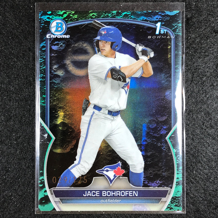 2023 Bowman Draft Mlb Jace Bohrofen 1st Bowman Base Aqua Lunar Crater 29/125