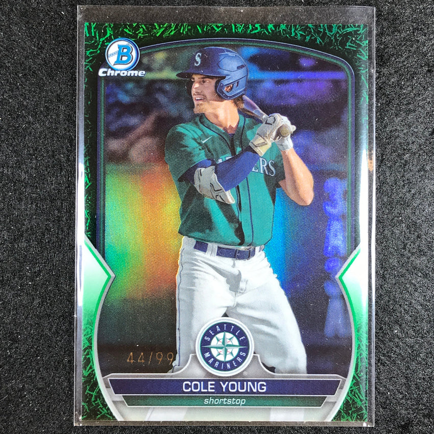 2023 Bowman Draft Mlb Cole Young Base Chrome Green Grass 44/99