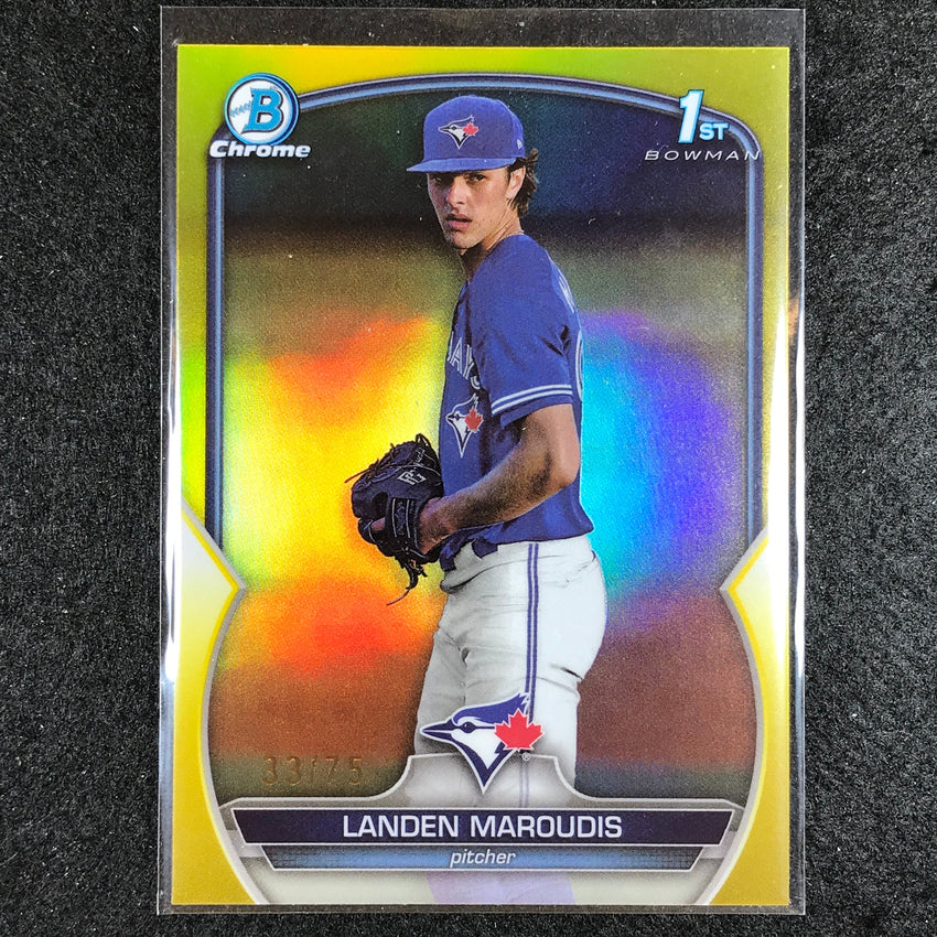 2023 Bowman Draft Mlb Landen Maroudis 1st Bowman Base Chrome Yellow 33/75