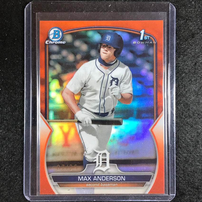 2023 Bowman Draft Mlb Max Anderson 1st Bowman Base Chrome Orange 7/25