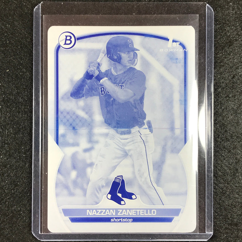 2023 Bowman Draft Mlb Nazzan Zanetello 1st Bowman Base Printing Plate Cyan 1/1