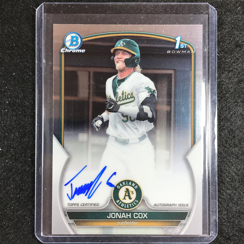 2023 Bowman Draft MLB JONAH COX 1st Bowman Chrome Prospect Auto #JCO