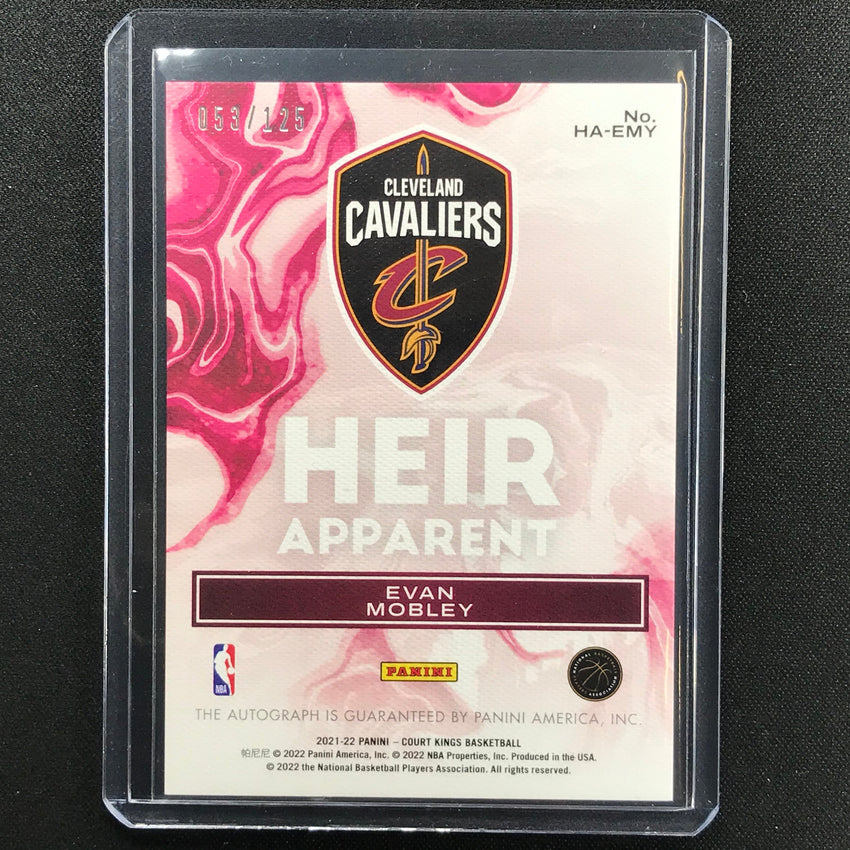 2021-22 Court Kings Evan Mobley Heir Apparent Rookie Auto 53/199