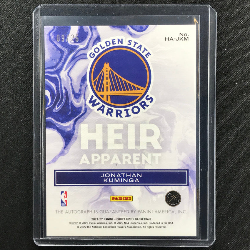 2021-22 Court Kings Jonathan Kuminga Heir Apparent Rookie Auto Sapphire 9/25