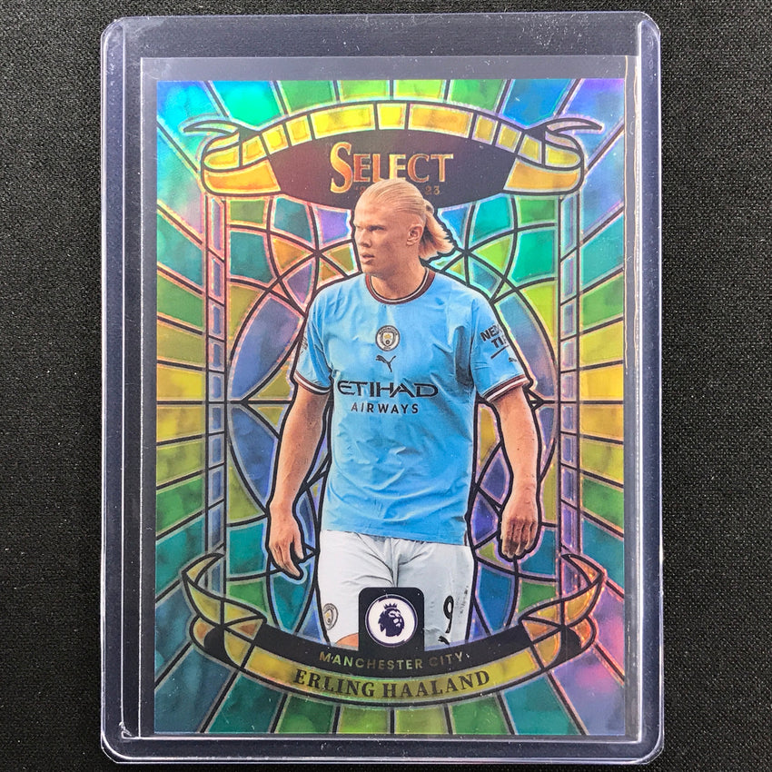 2022-23 Select EPL ERLING HAALAND Stained Glass Prizm SSP #5