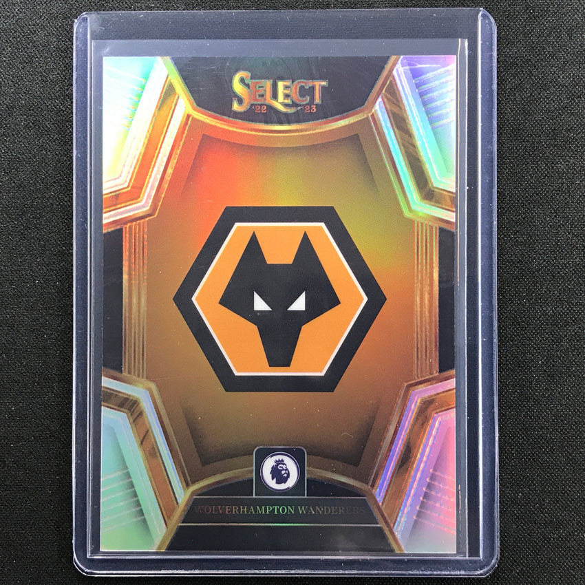 2022-23 Select EPL WOLVERHAMPTON WANDERERS Team Badges Silver Prizm SSP #10