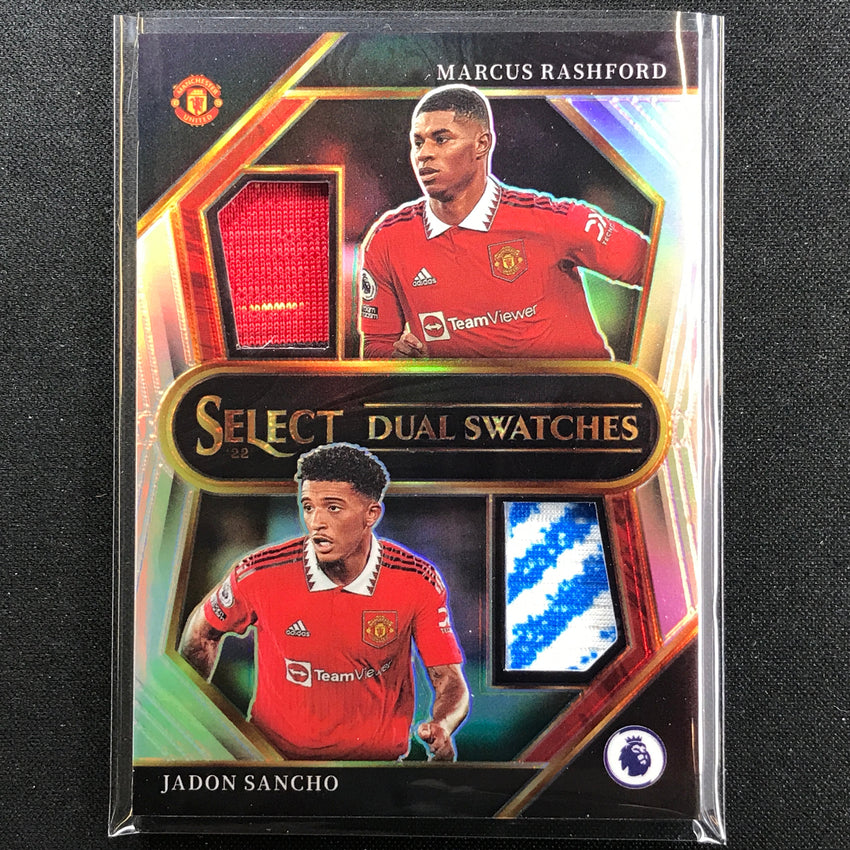 2022-23 Select EPL RASHFORD JADON SANCHO Dual Swatches Relic Silver Prizm #MUB