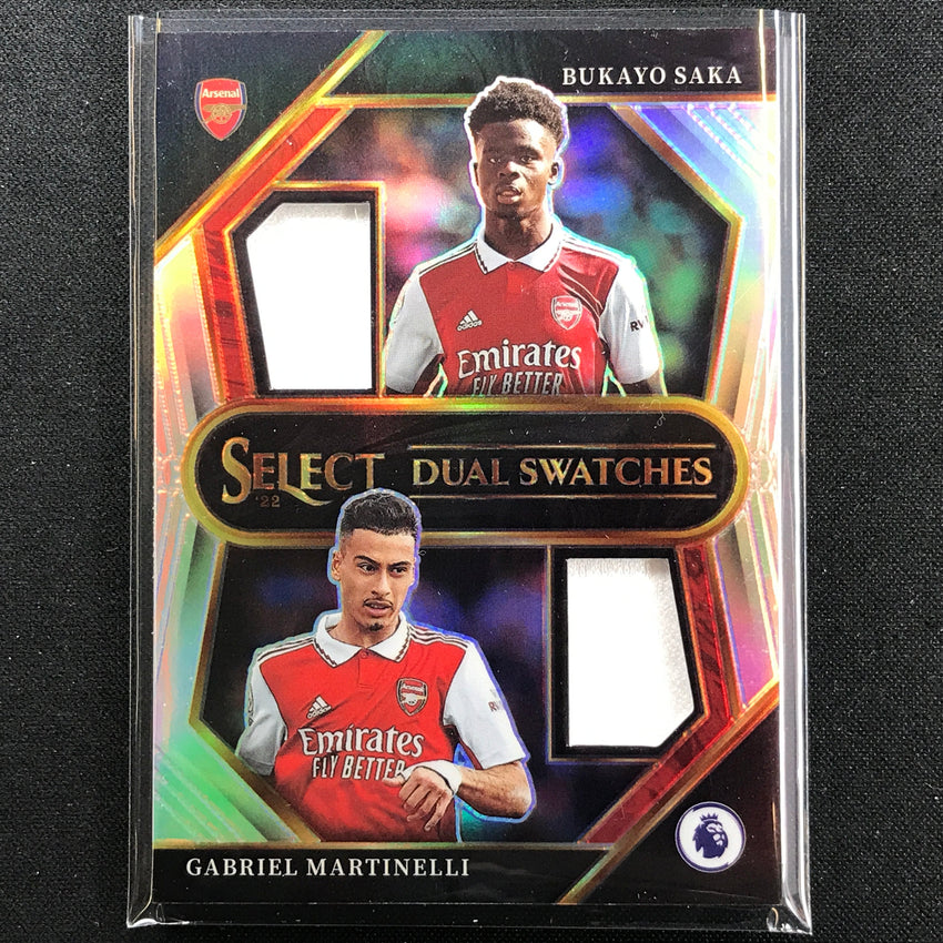 2022-23 Select Epl Bukayo Saka Martinelli Dual Swatches Relic Silver Prizm No Asb