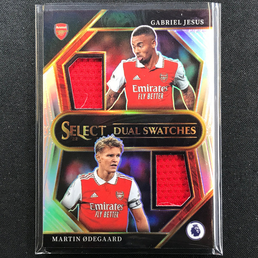 2022-23 Select Epl Gabriel Jesus Odegaard Dual Swatches Relic Silver Prizm No Asa