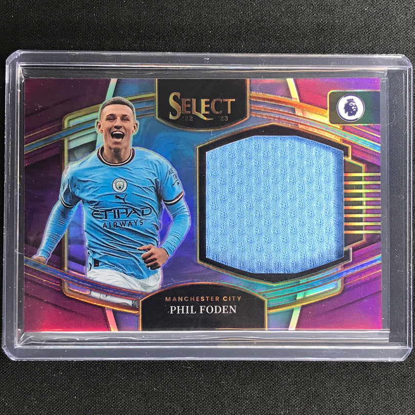 2022-23 Select Epl Phil Foden Jumbo Swatches Relic Purple 9/25