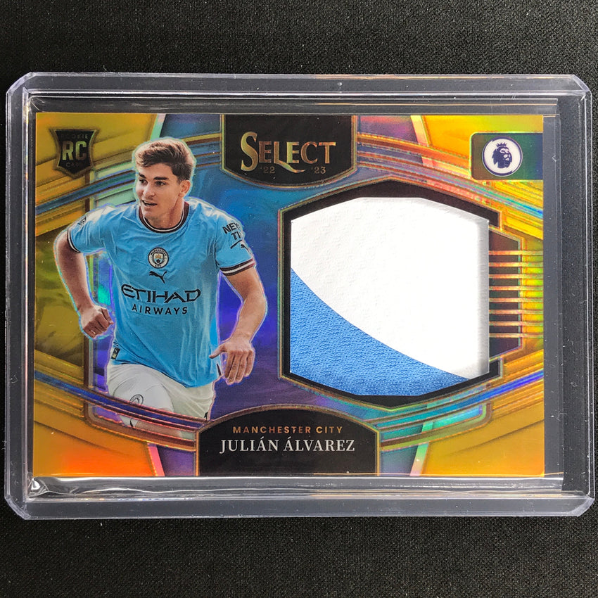 2022-23 Select Epl Julian Alvarez Jumbo Swatches Rookie Relic Patch Gold 4/5