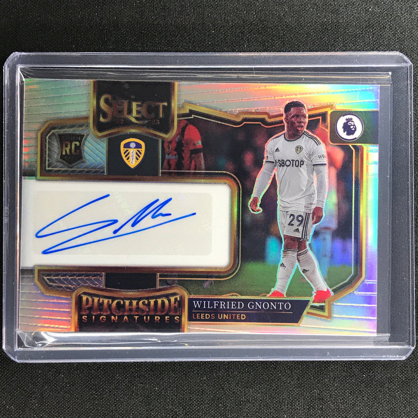 2022-23 Select Epl Wilfried Gnonto Pitchside Signatures Rookie Auto Silver No Wgo