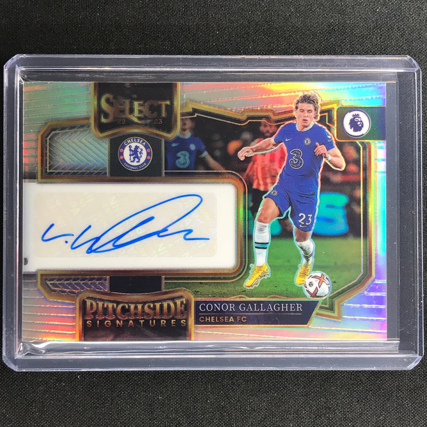 2022-23 Select Epl Conor Gallagher Pitchside Signatures Auto Silver Prizm No Cg