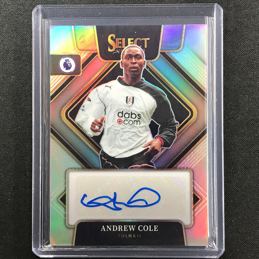 2022-23 Select Epl Andrew Cole Signatures Auto Silver Prizm No Aco