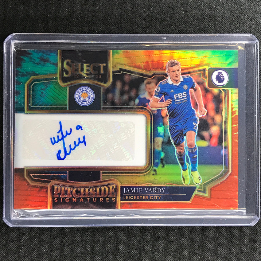2022-23 Select Epl Jamie Vardy Pitchside Signatures Auto Tie-dye 5/25