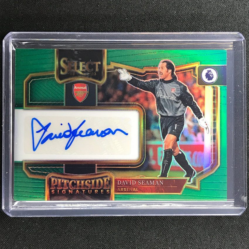 2022-23 Select Epl David Seaman Pitchside Signatures Auto Green 3/5