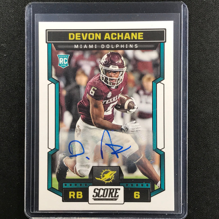 2023 Score Devon Achane Rookie Signatures Auto Base No 317
