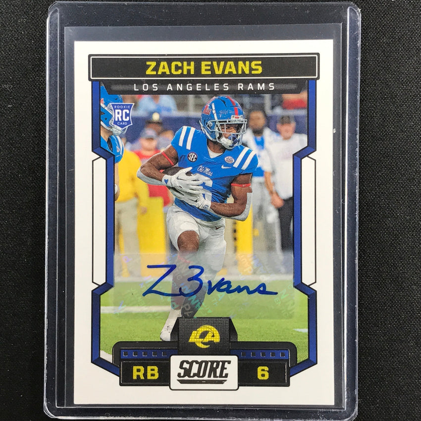 2023 Score ZACH EVANS Rookie Signatures Auto Base #319