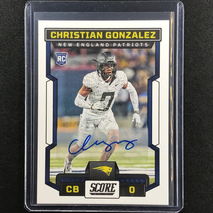 2023 Score Christian Gonzalez Rookie Signatures Auto Base No 381