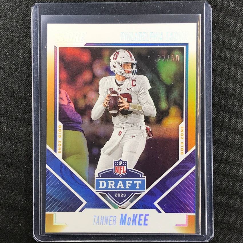 2023 Score Tanner Mckee Nfl Draft Rookie Gold Zone 22/50