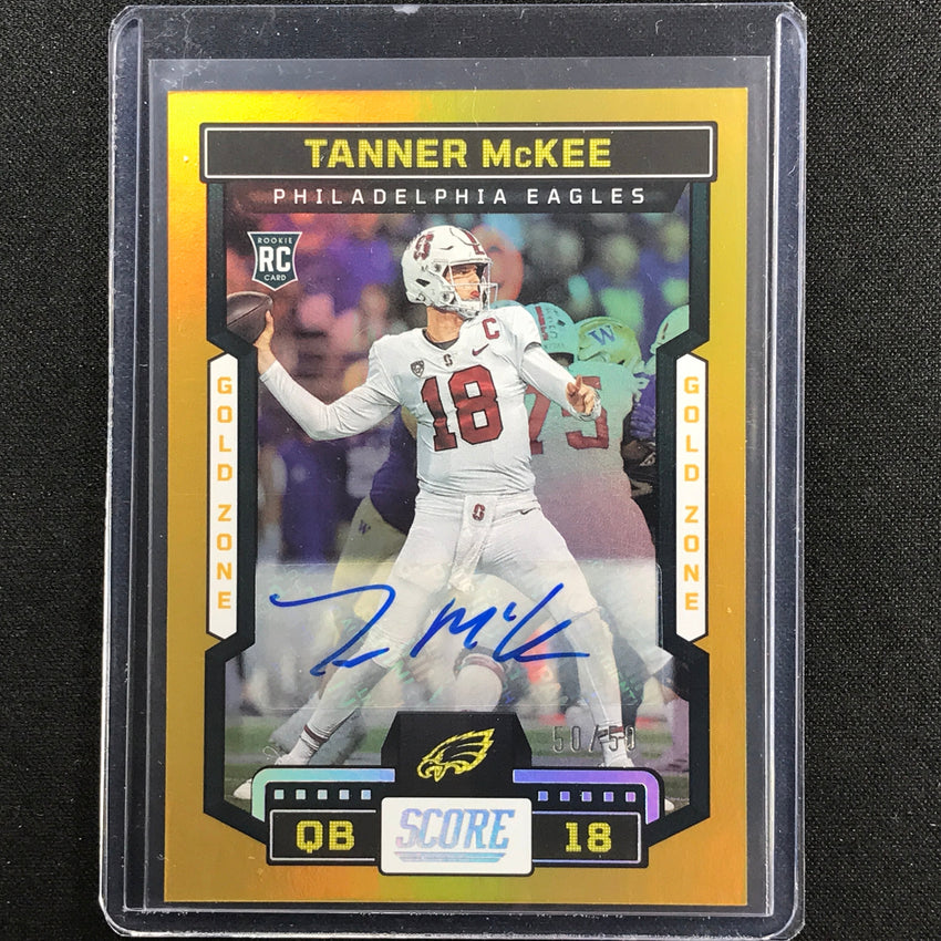 2023 Score Tanner Mckee Rookie Signatures Auto Gold Zone 50/50