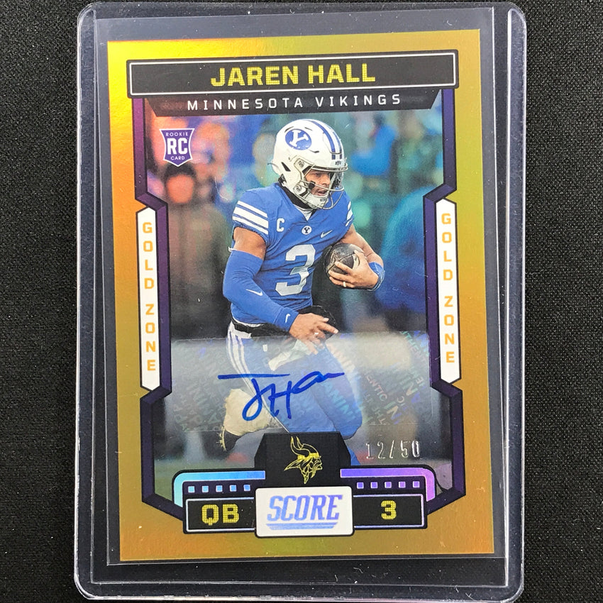 2023 Score Jaren Hall Rookie Signatures Auto Gold Zone 12/50