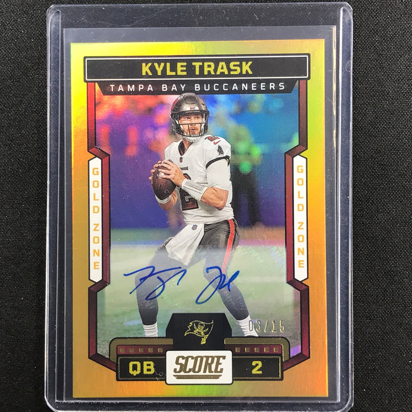 2023 Score Kyle Trask Base Signatures Auto Gold Zone 3/15