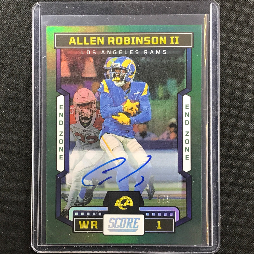 2023 Score Allen Robinson Ii Base Signatures Auto End Zone Green 5/5