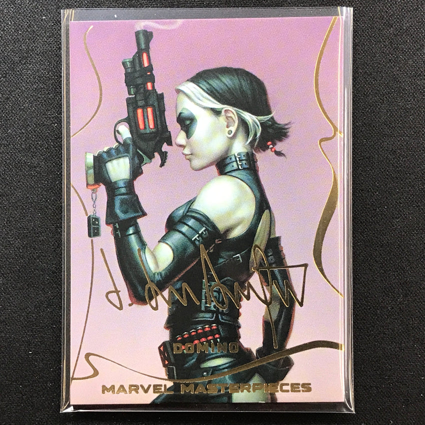 2022 Marvel Masterpieces Domino Base Gold Signature Series Foil No 3