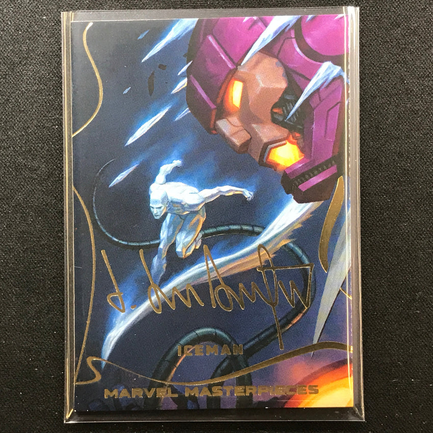 2022 Marvel Masterpieces Iceman Base Gold Signature Series Foil No 14