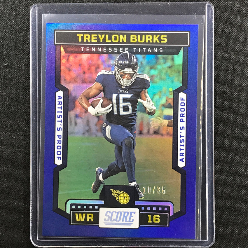 2023 Score Treylon Burks Artists Proof Dark Blue 10/35 No 30