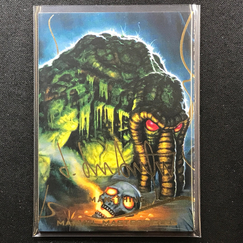 2022 Marvel Masterpieces Man-thing Base Gold Signature Series Foil No 27