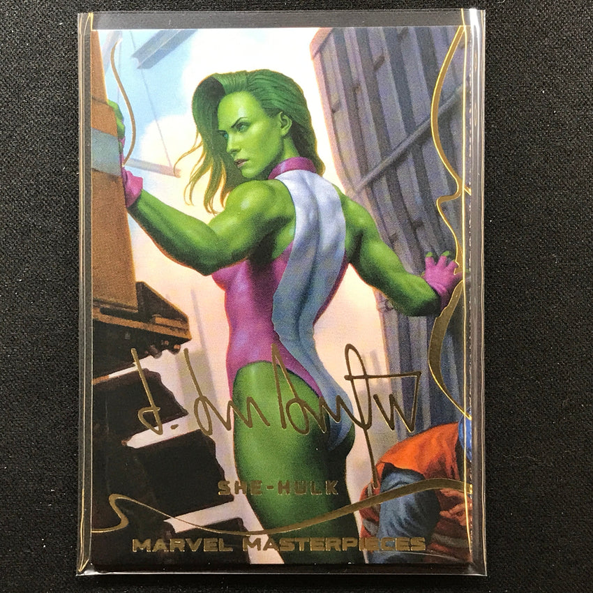 2022 Marvel Masterpieces She-hulk Base Gold Signature Series Foil No 33