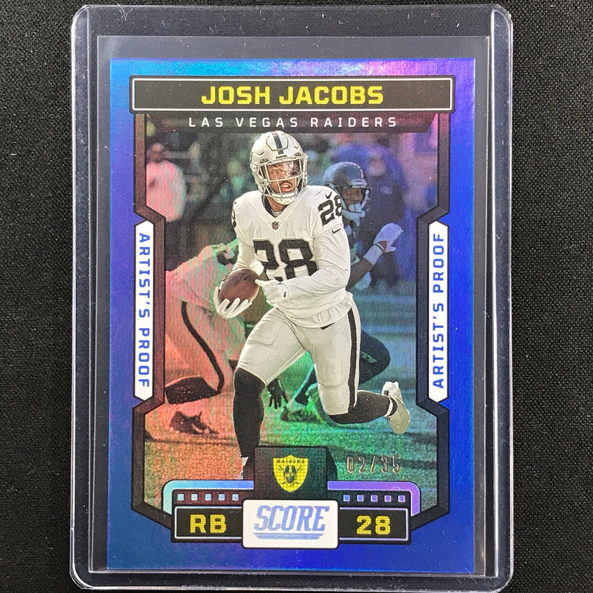 2023 Score Josh Jacobs Artists Proof Dark Blue 2/35 No 133