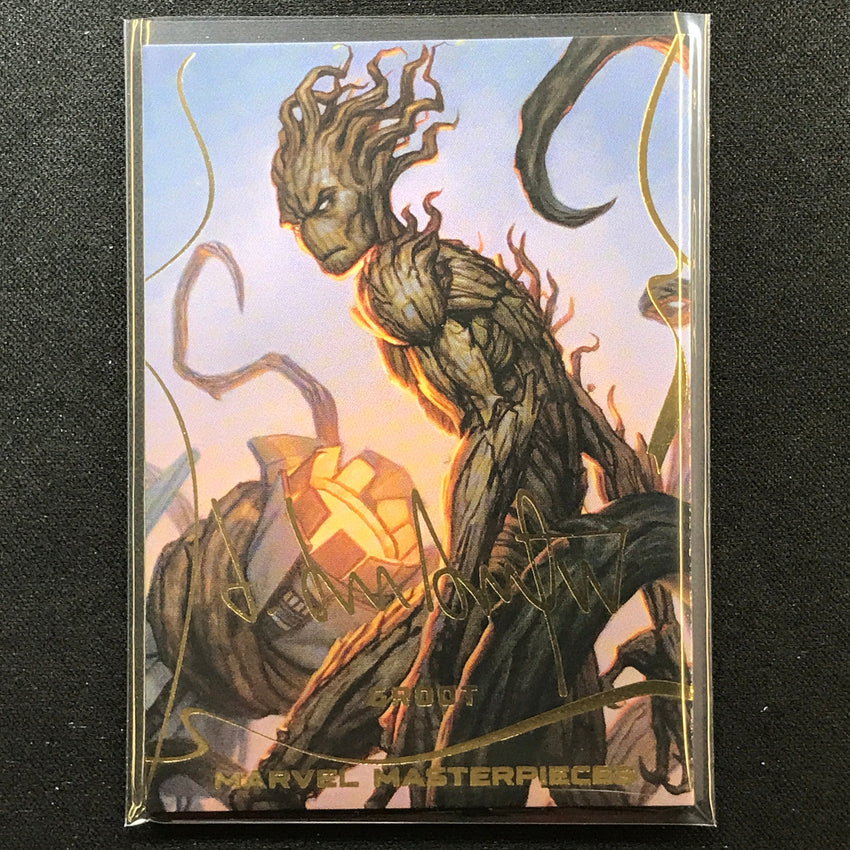 2022 Marvel Masterpieces Groot Base Gold Signature Series Foil No 66