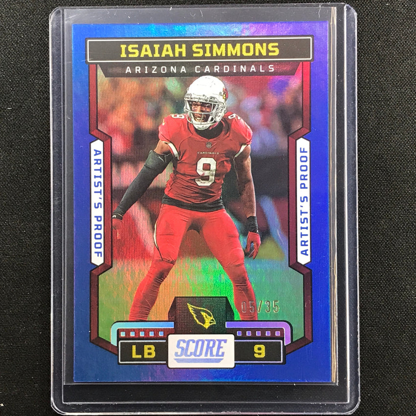 2023 Score Isaiah Simmons Artists Proof Dark Blue 5/35 No 159
