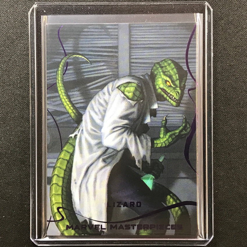 2022 Marvel Masterpieces Lizard Base Epic Purple Foil 61/199