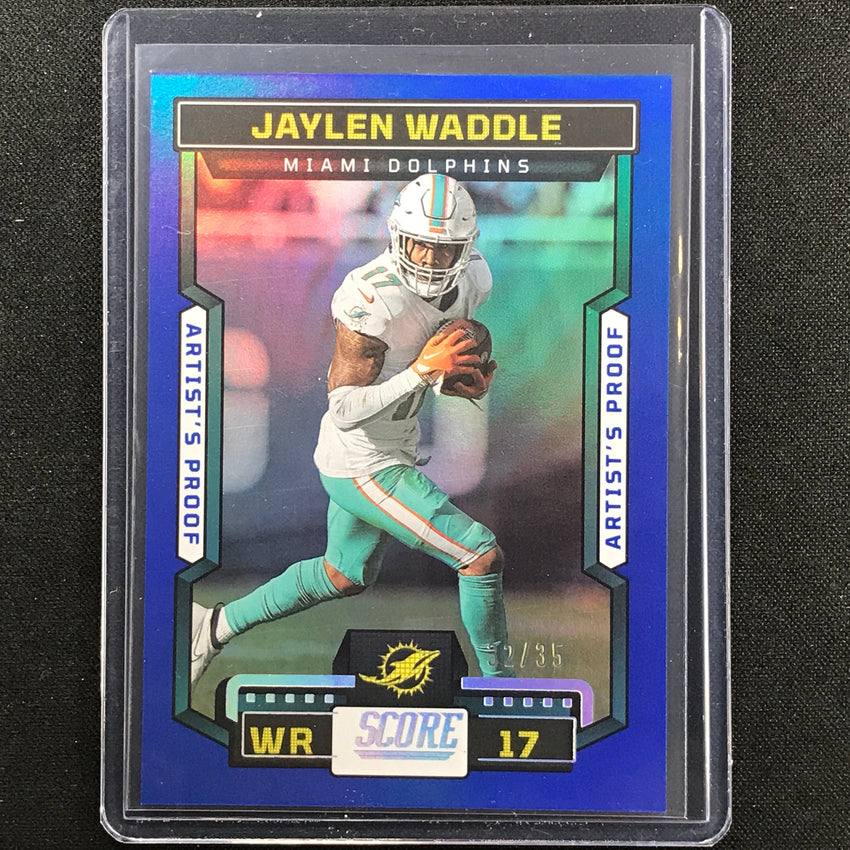 2023 Score Jaylen Waddle Artists Proof Dark Blue 32/35 No 274