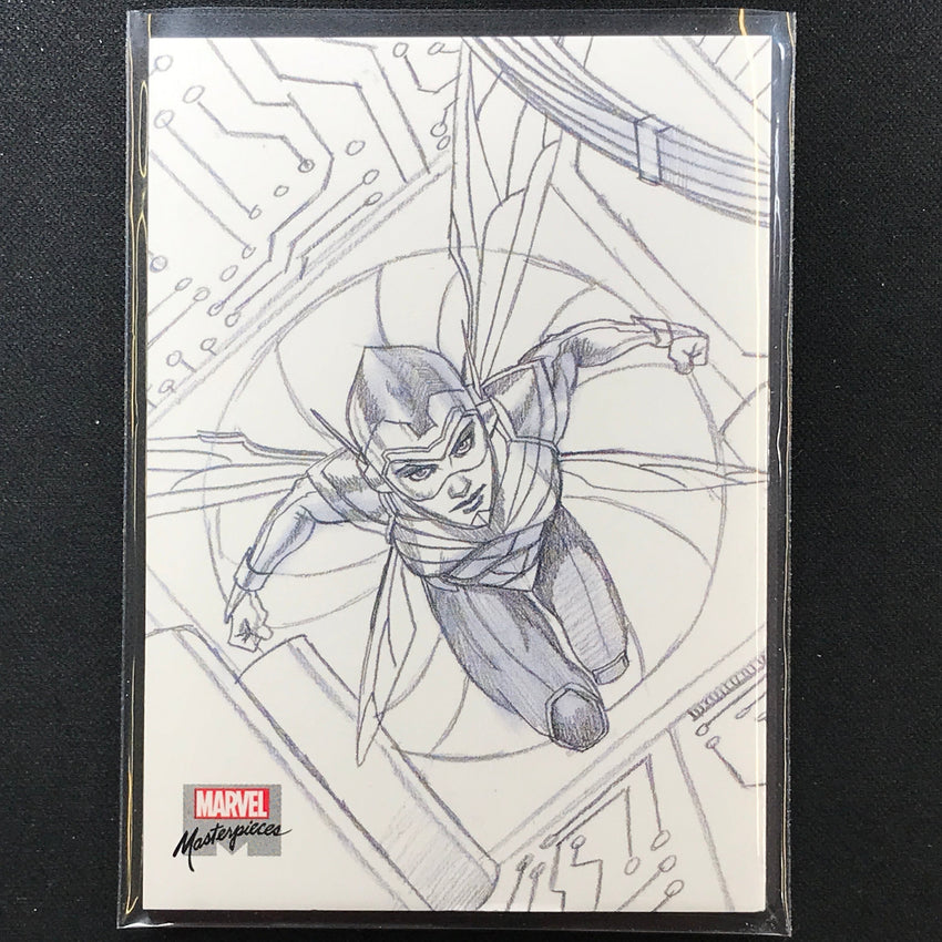 2022 Marvel Masterpieces Wasp Base Preliminary Art No 88