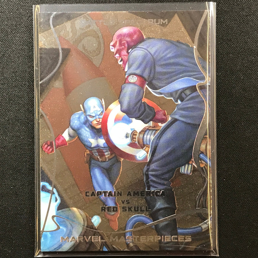 2022 Marvel Masterpieces Captain America Vs. Red Skull Battle Spectrum Base No 1