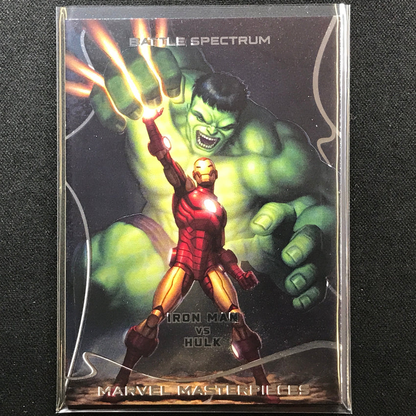 2022 Marvel Masterpieces Iron Man Vs. Hulk Battle Spectrum Base No 11