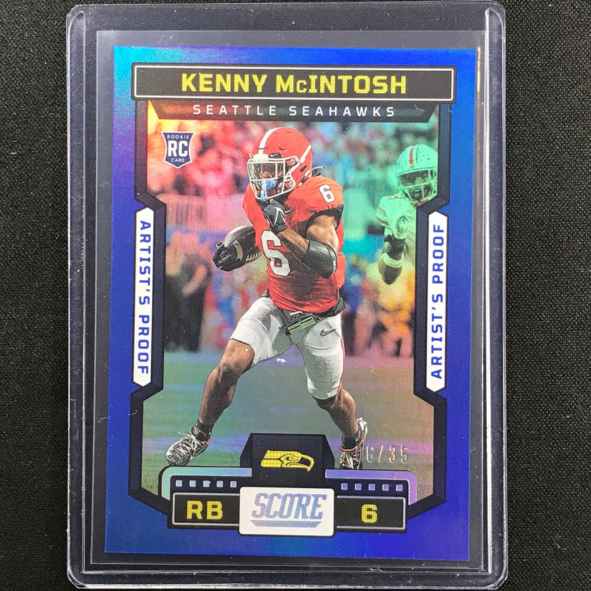 2023 Score Kenny Mcintosh Rookie Artists Proof Dark Blue 6/35 No 320