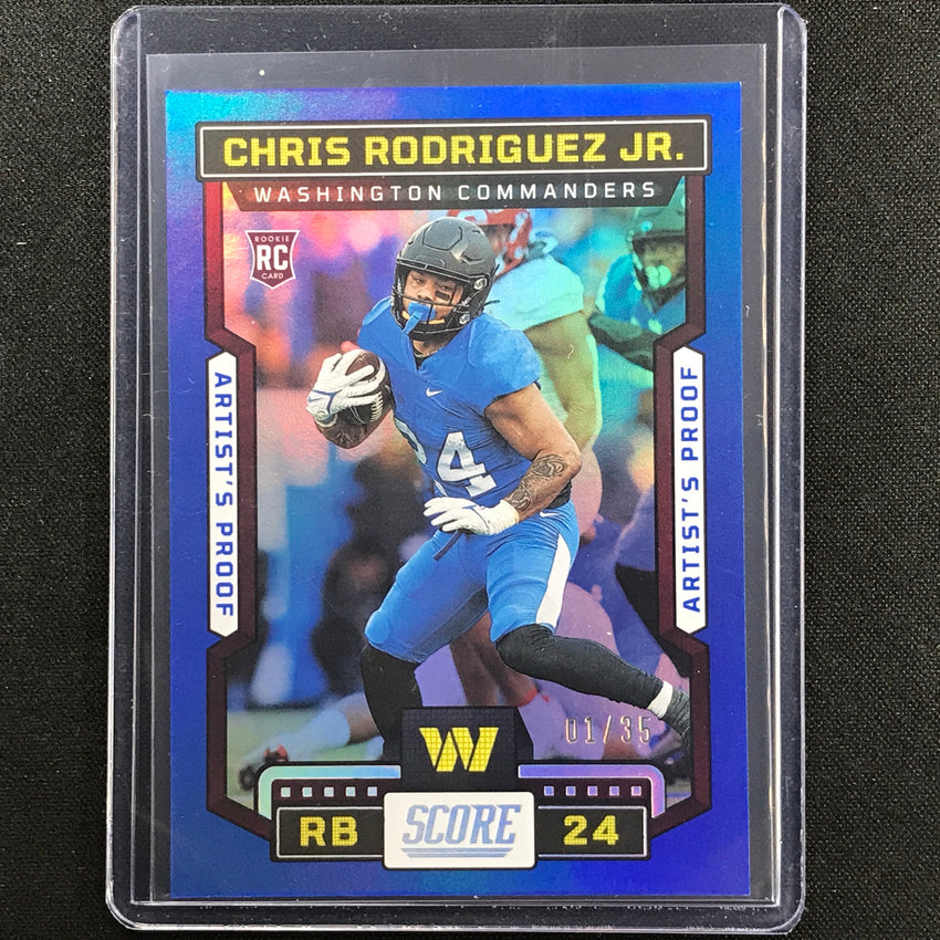 2023 Score Chris Rodriguez Jr. Rookie Artists Proof Dark Blue 1/35 No 330