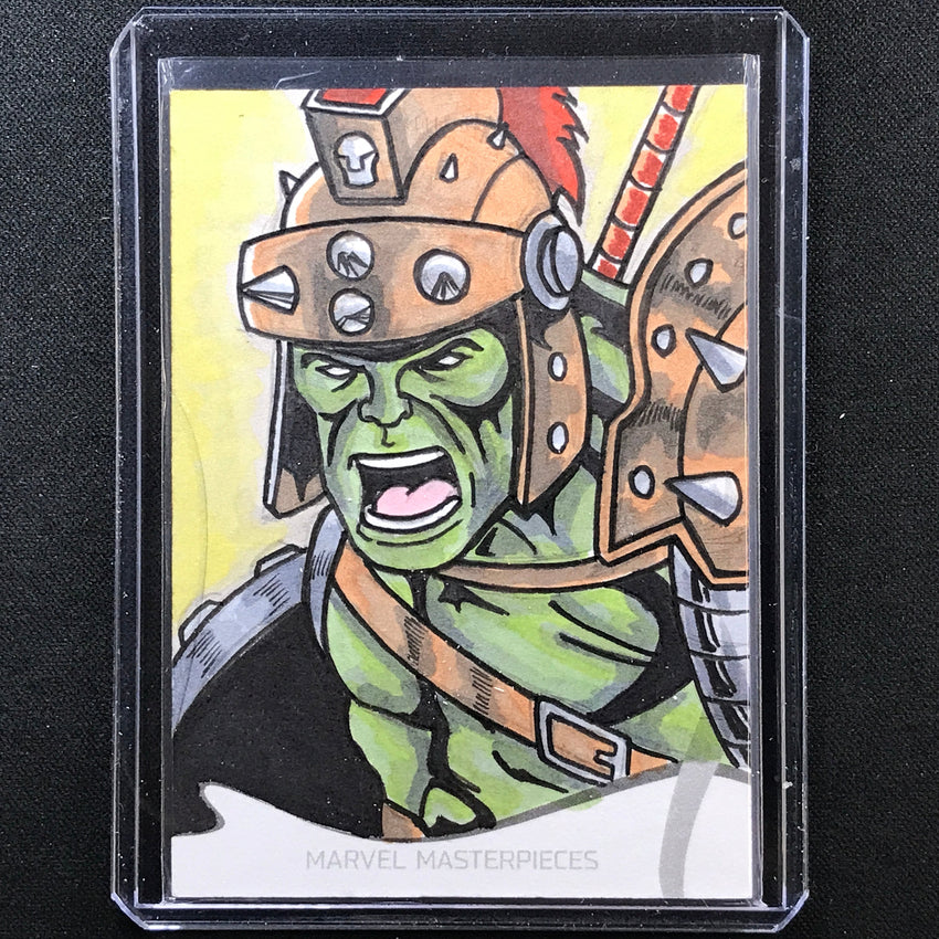 2022 Marvel Masterpieces Hulk Sketch Card 1/1 Marlon Kirk Fernandes Mkf15